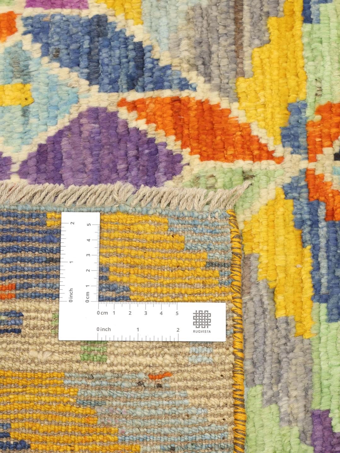 Meerkleurig Berber tapijt met de hand geknoopt in Afghanistan
