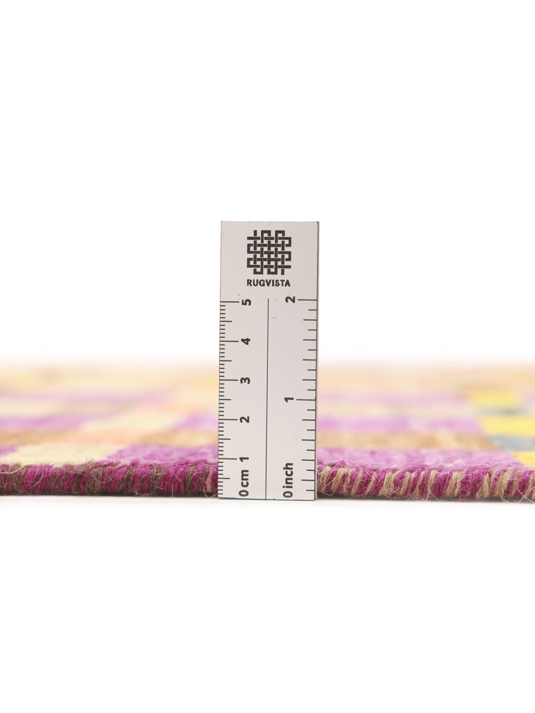 Hand-knotted Berber rug from Afghanistan with a vibrant multicolor geometric pattern