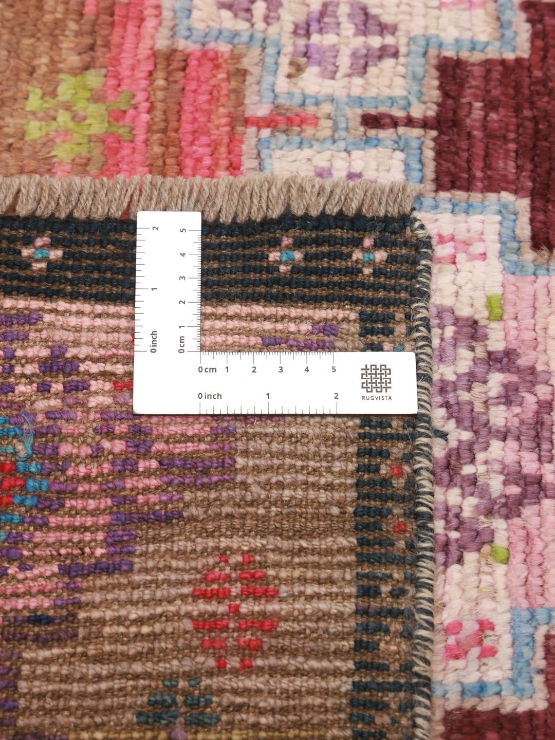 Handknuten färgstark afghansk matta med geometriska mönster