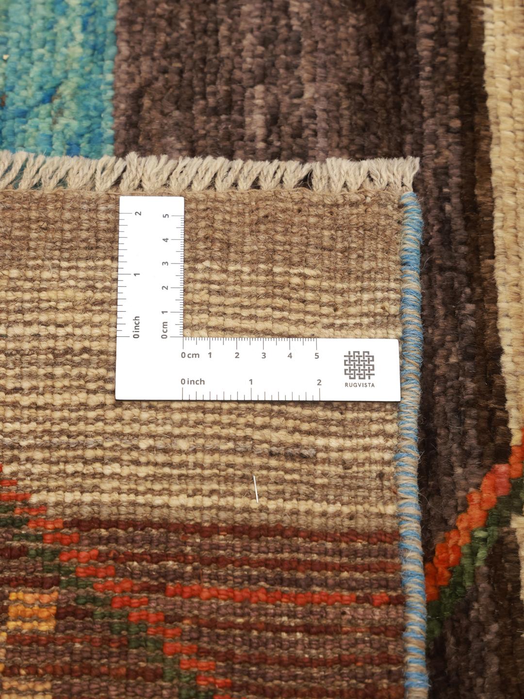 Handgeknoopt Afghaans Berber-tapijt met geometrische ruitpatronen in veelkleurige wol