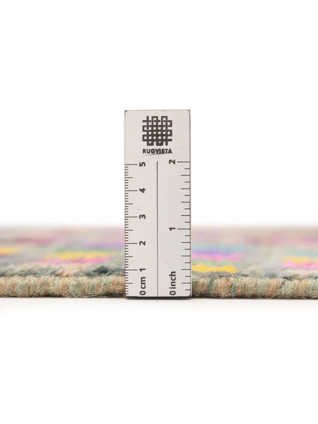 Hand-knotted Afghan runner with a colourful mosaic pattern and geometric diamonds