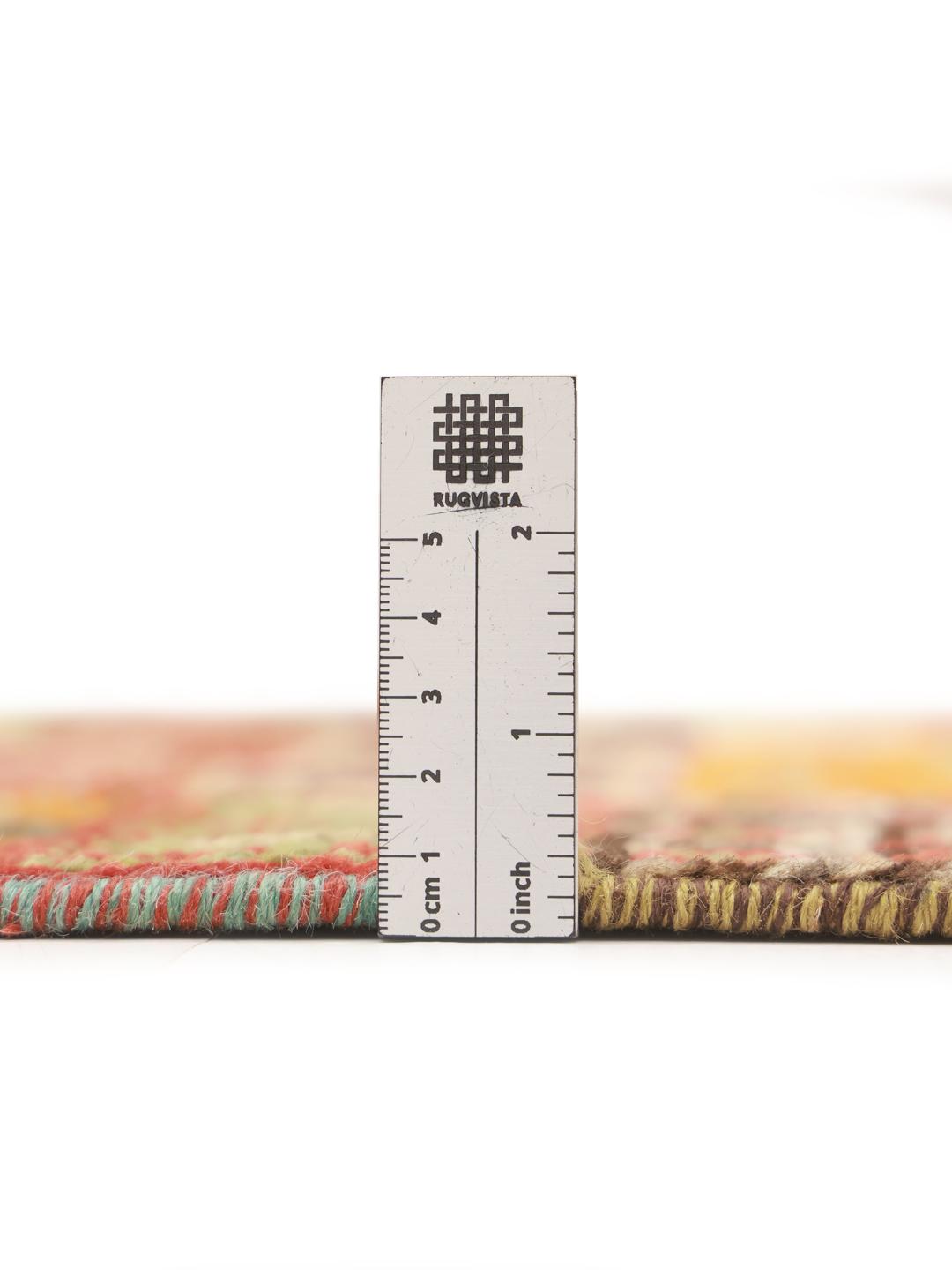 Hand-knotted Afghan runner with a vibrant, multicolor patchwork design