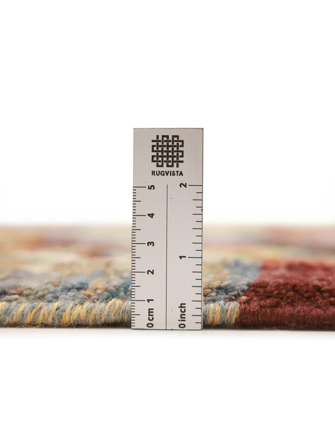 Hand-knotted Afghan Berber rug with a colourful geometric pattern in multicolour Wool.