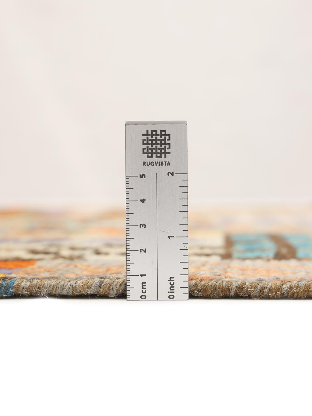 Håndknyttet flerfarvet Berber-tæppe fra Mellemøsten med geometrisk patchwork-design