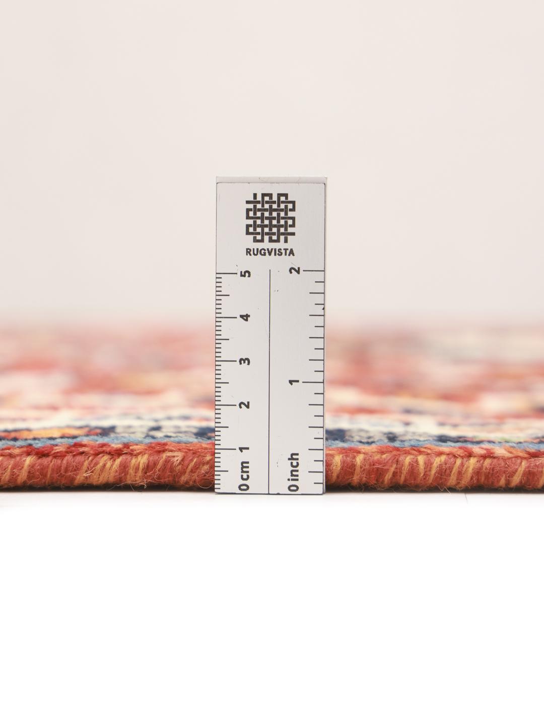 Hand-knotted Afghan Kazak rug in red and multicolour tones