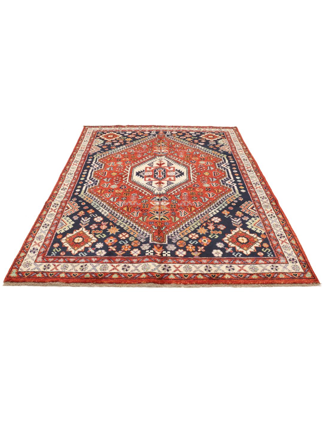 Kazak Teppich aus Afghanistan in Dunkelblau und Rottönen