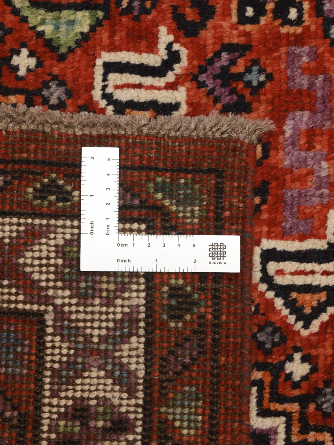 Covor Kazak afgan înnodat manual, cu modele geometrice multicolore vibrante