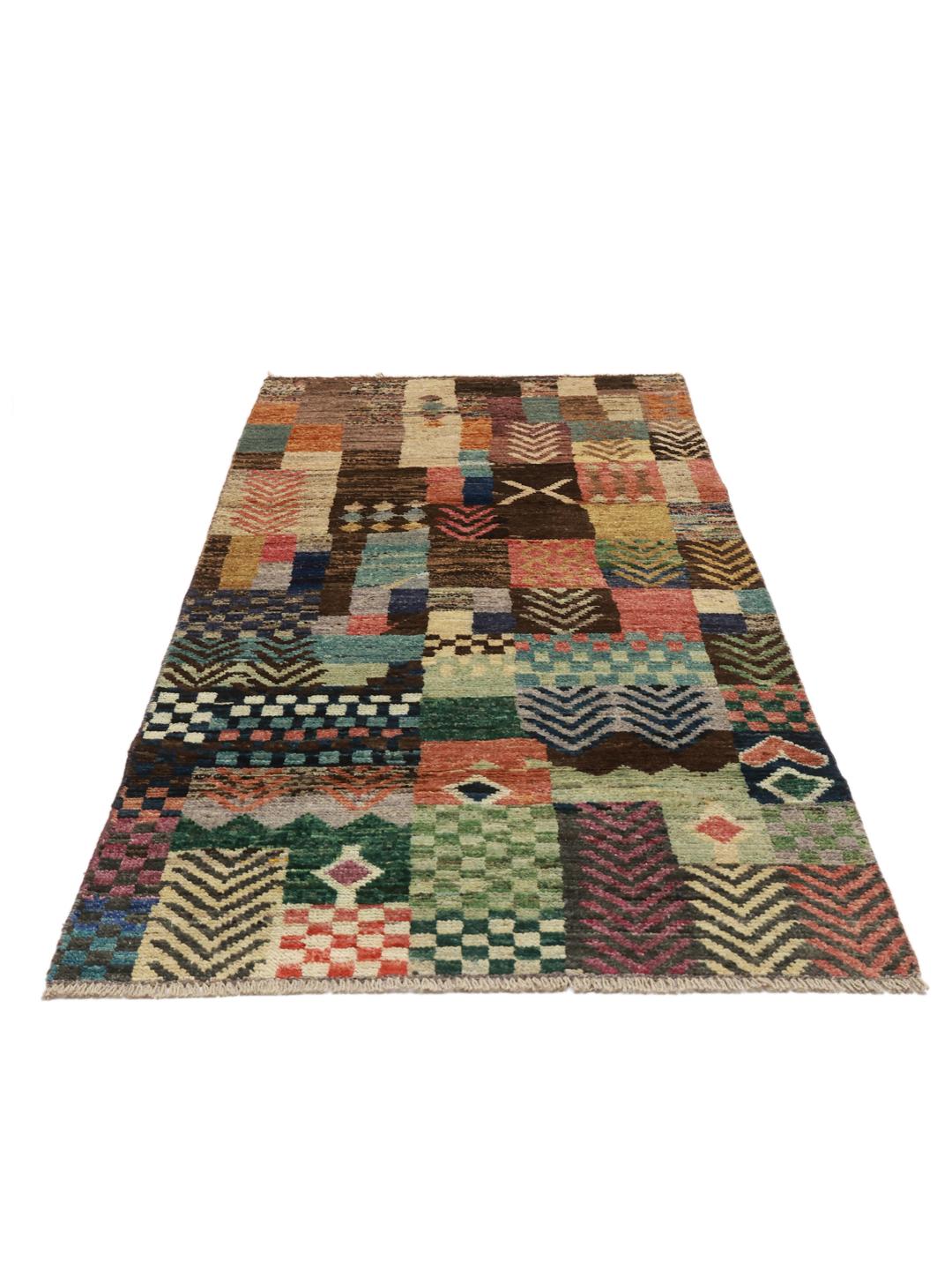 Handgemaakte Berber Colourful wollen loper uit het Midden-Oosten in veelkleurige tinten