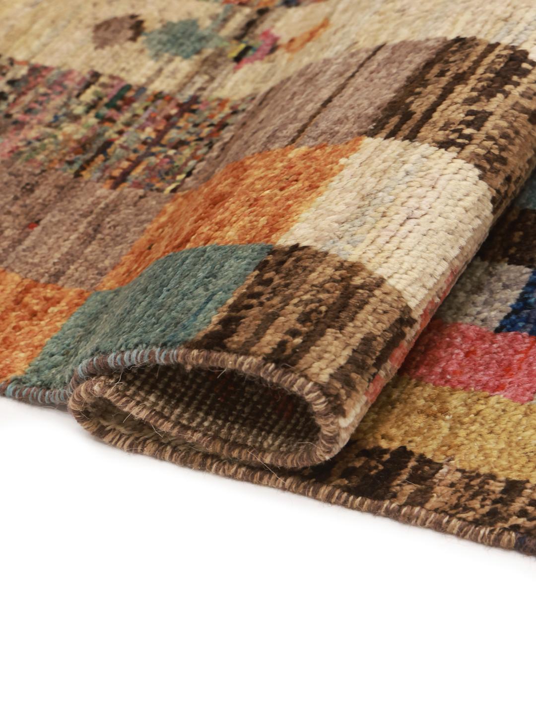 Handgemaakte Berber Colourful wollen loper uit het Midden-Oosten in veelkleurige tinten
