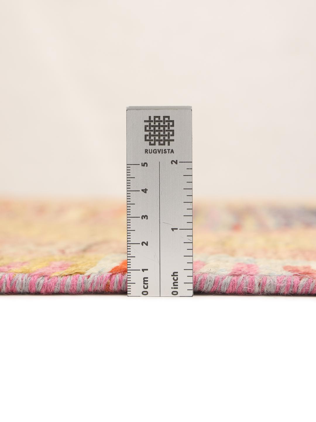 Hand-knotted Berber rug from Afghanistan in multicolor tones with tribal geometric patterns