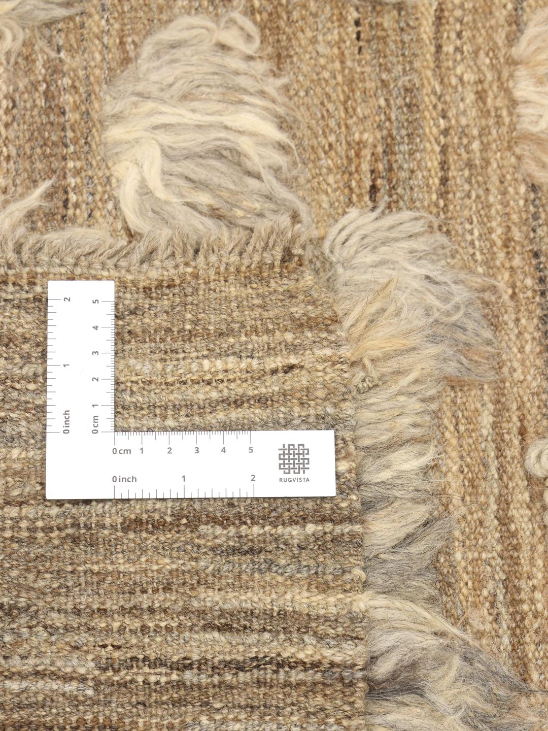 Tapis Kelim Nimbaft tissé à la main beige