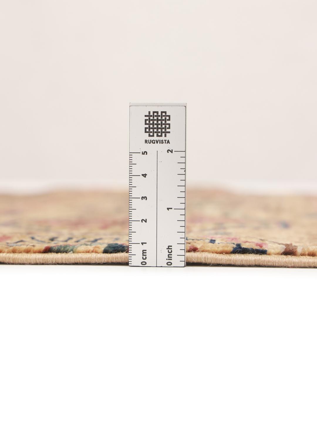 Handmade Afghan rug in beige with traditional patterns