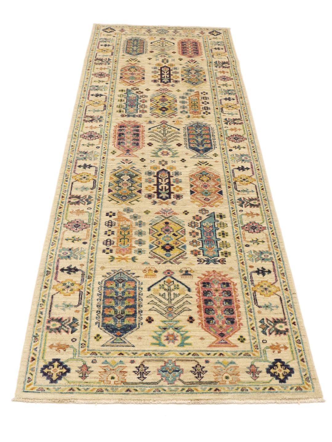 Kazak loper uit Afghanistan in beige