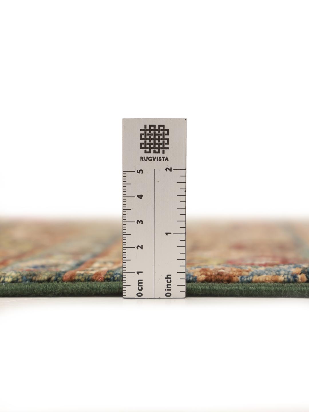 Handgeknoopte Afghaanse loper in donkerblauw met geometrische motieven