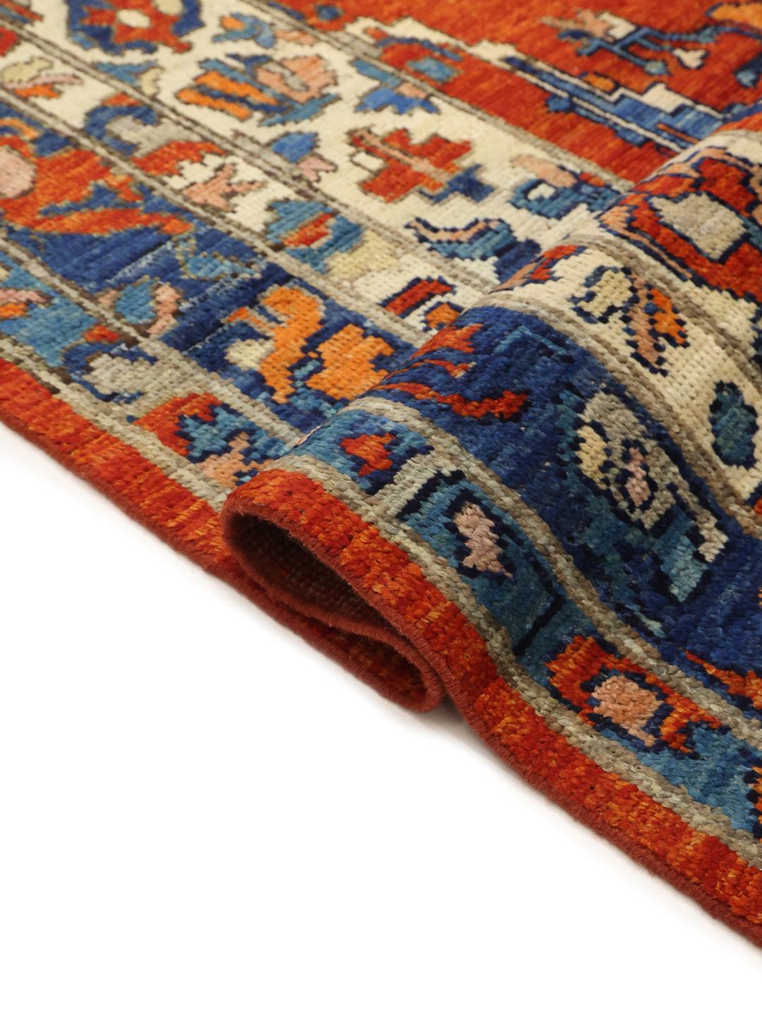 Handgemaakt Afghaans tapijt in rood en blauw