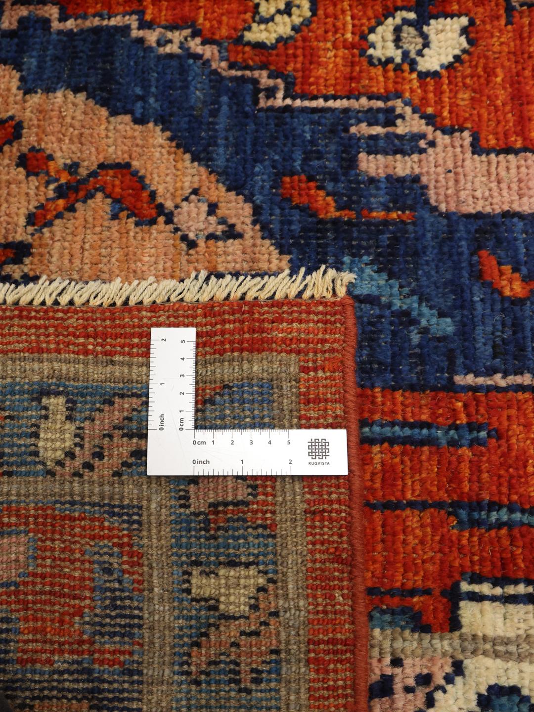 Handgemaakt Afghaans tapijt in rood en blauw