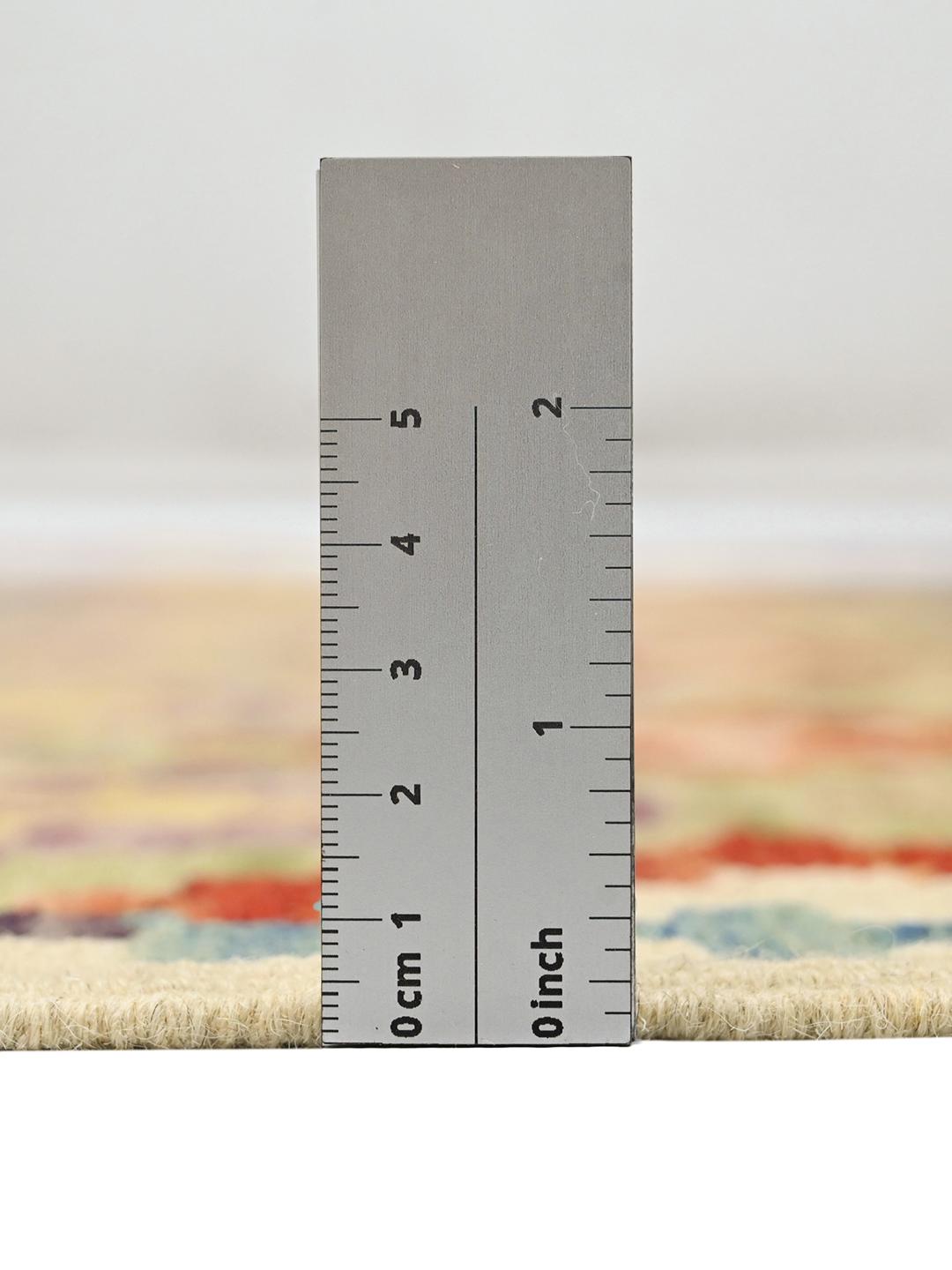 Handgeweven Afghan Kelim-kleed met levendige geometrische ruitpatronen in multicolor