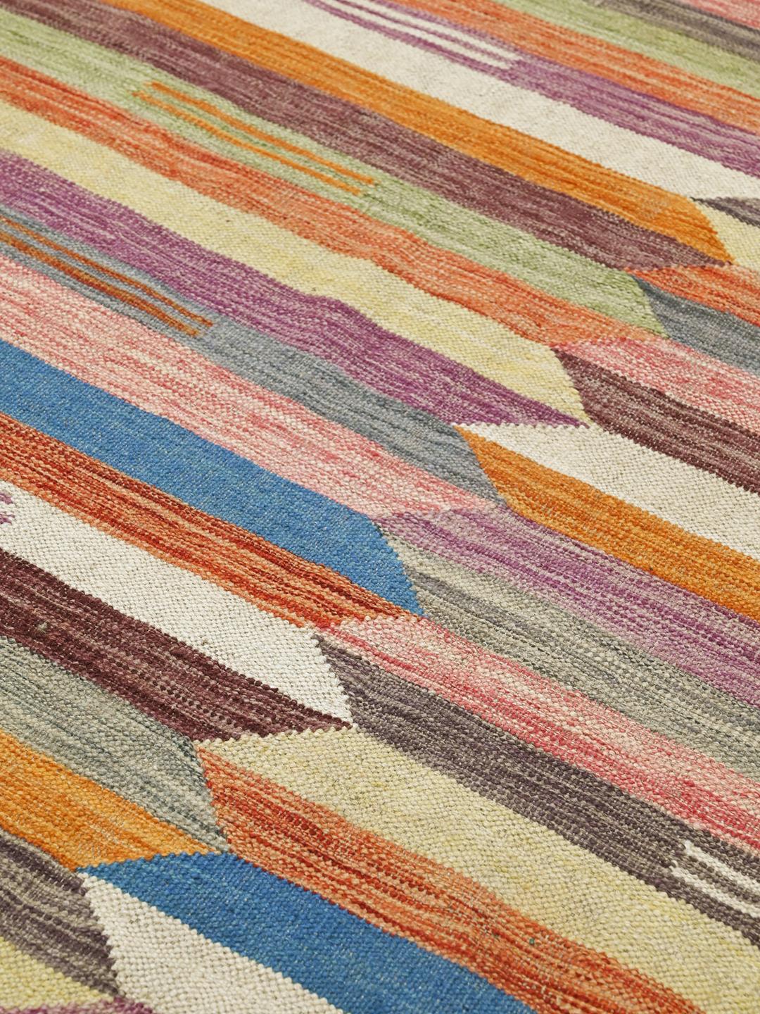 Hand-woven multicolor Kelim Modern rug from Afghanistan
