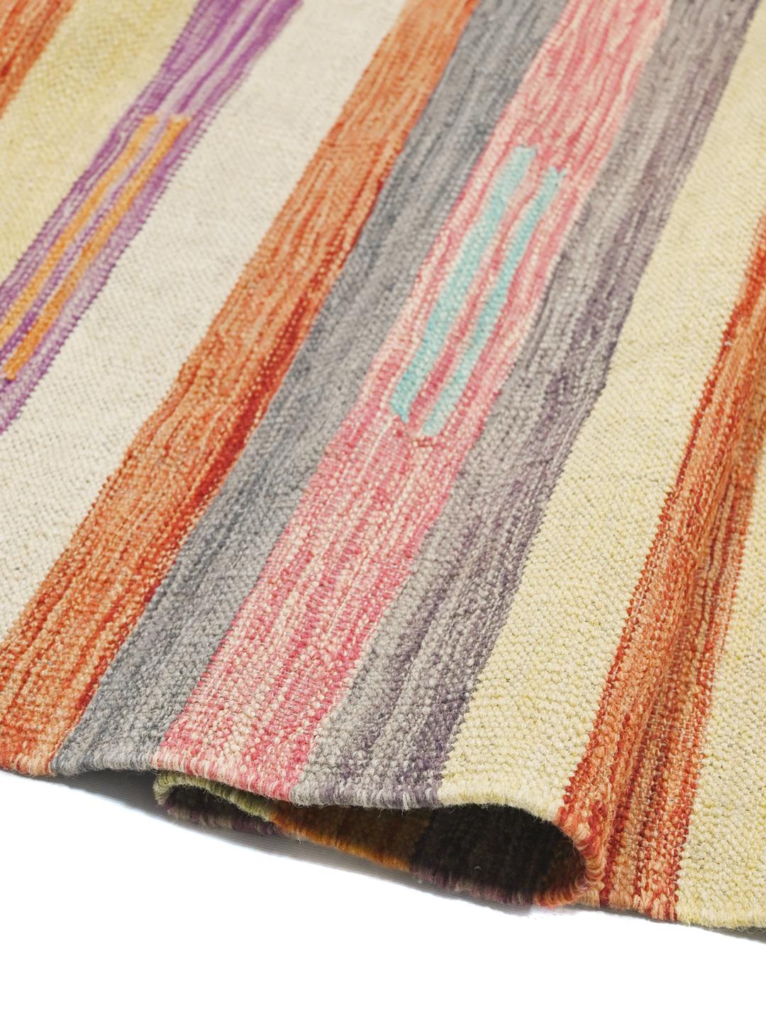 Hand-woven multicolor Kelim Modern rug from Afghanistan