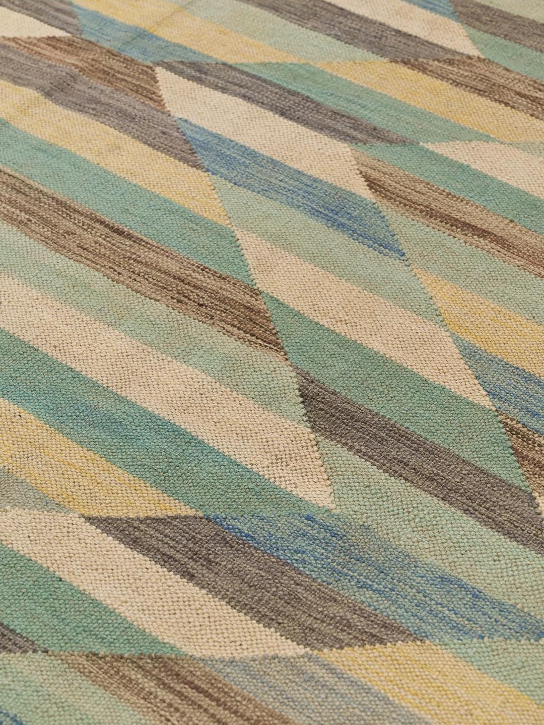 Hand-woven Kelim Modern rug from Afghanistan in beige and multicolor