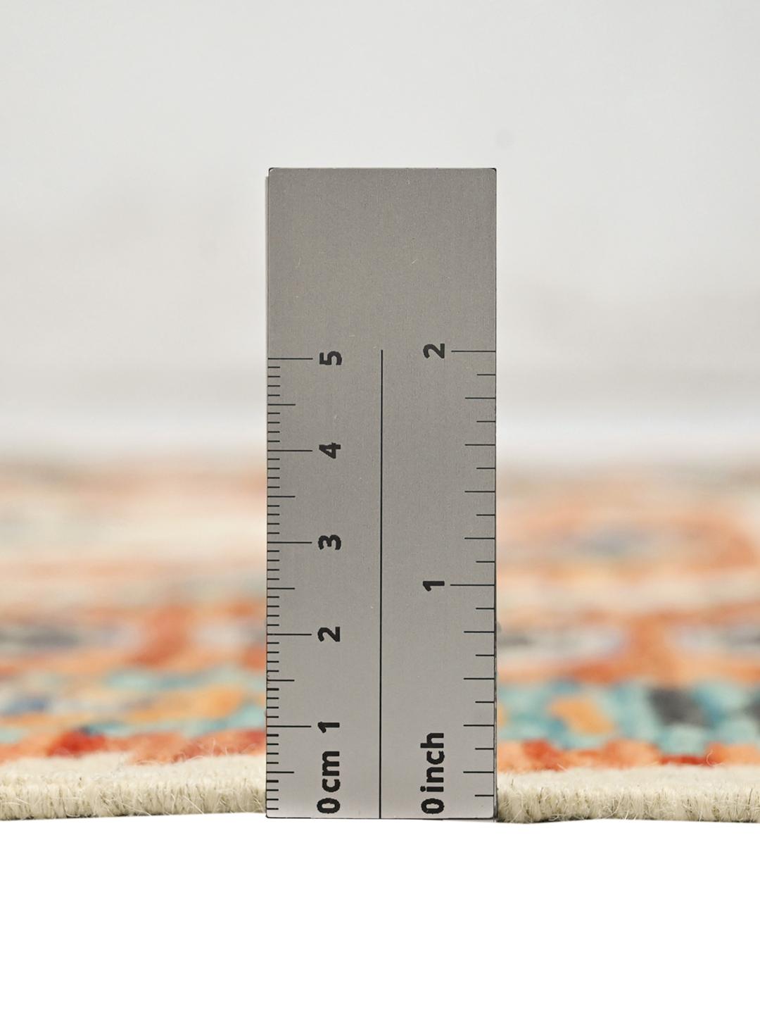 Hand-woven Afghan Kelim rug with vibrant geometric patterns and a multicolor palette