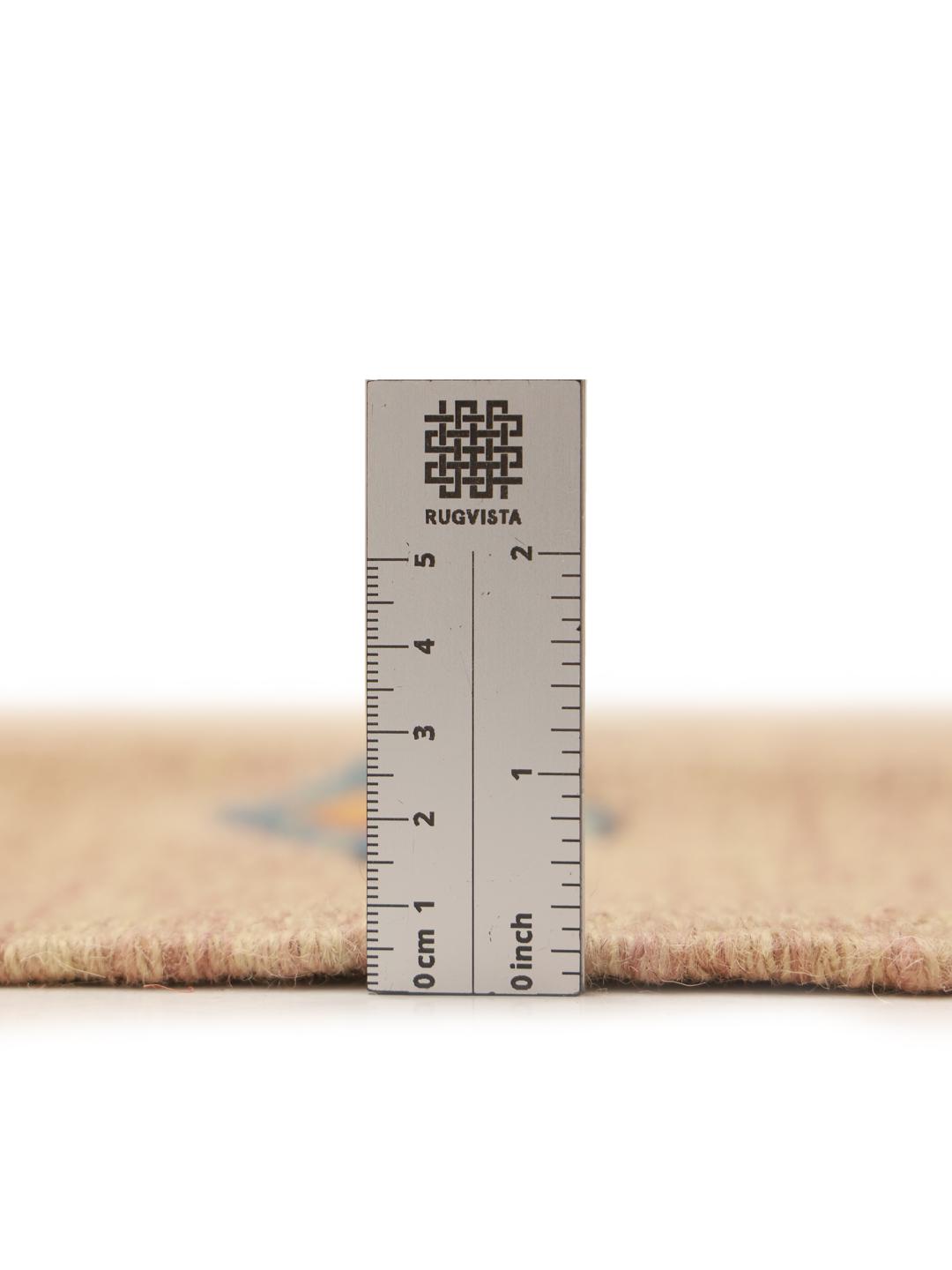 Authentiek Afghaans Kelim tapijt met geometrische motieven in beige en meerkleurig