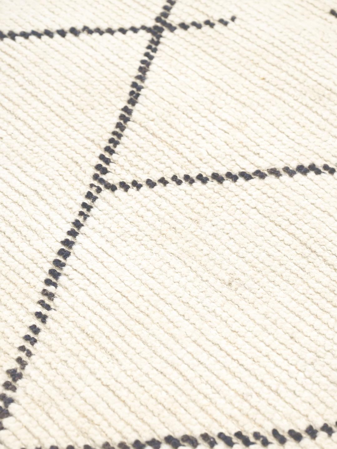 Handgeknoopt Berber Stijl wollen vloerkleed in beige en donkergrijs