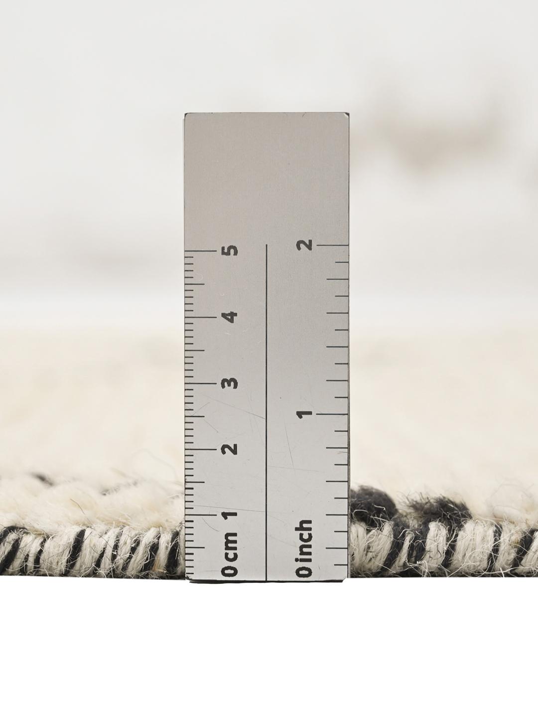 Handgeknoopt Berber Stijl wollen vloerkleed in beige en donkergrijs