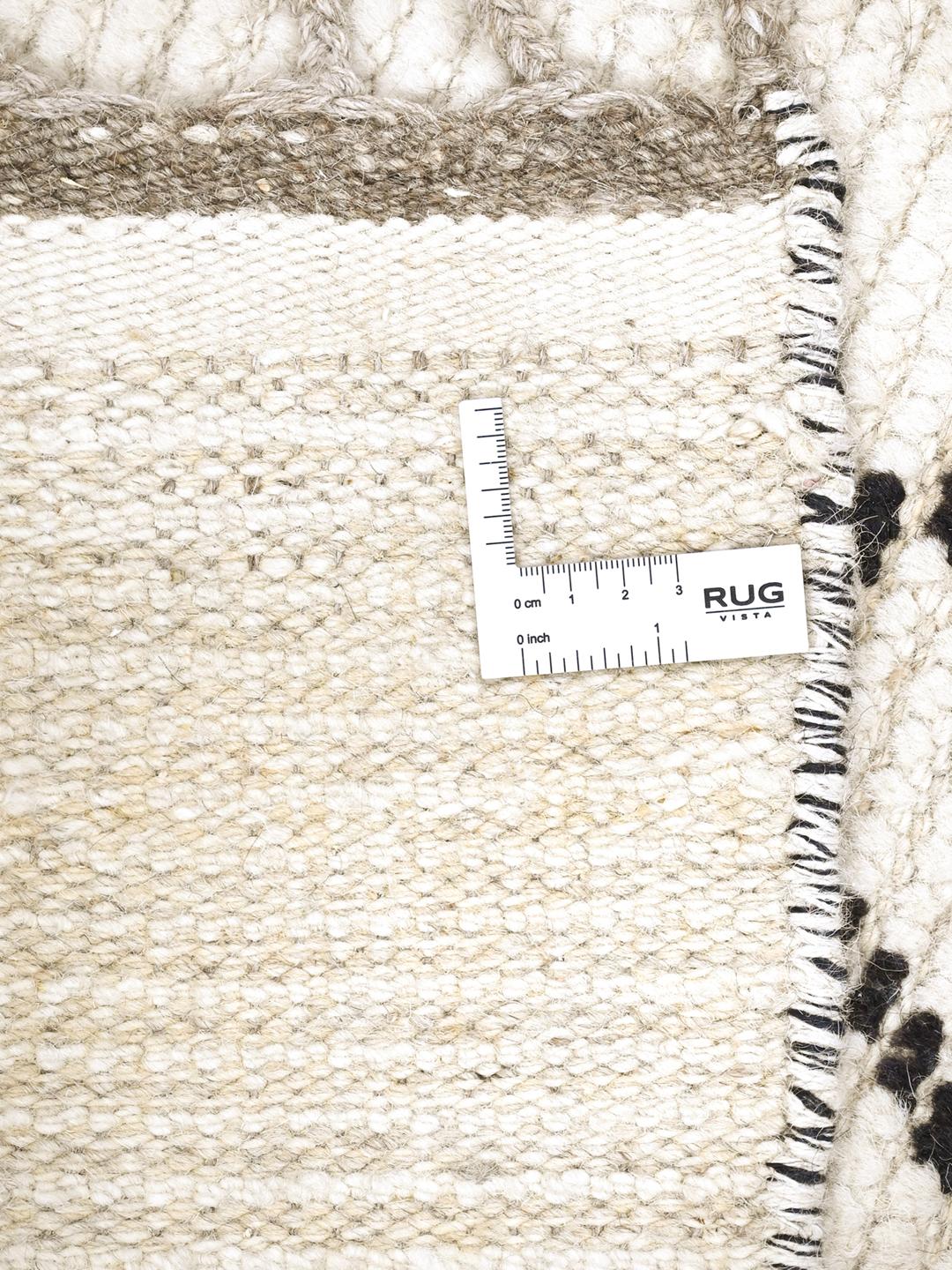 Handgeknoopt Berber Stijl wollen vloerkleed in beige en donkergrijs