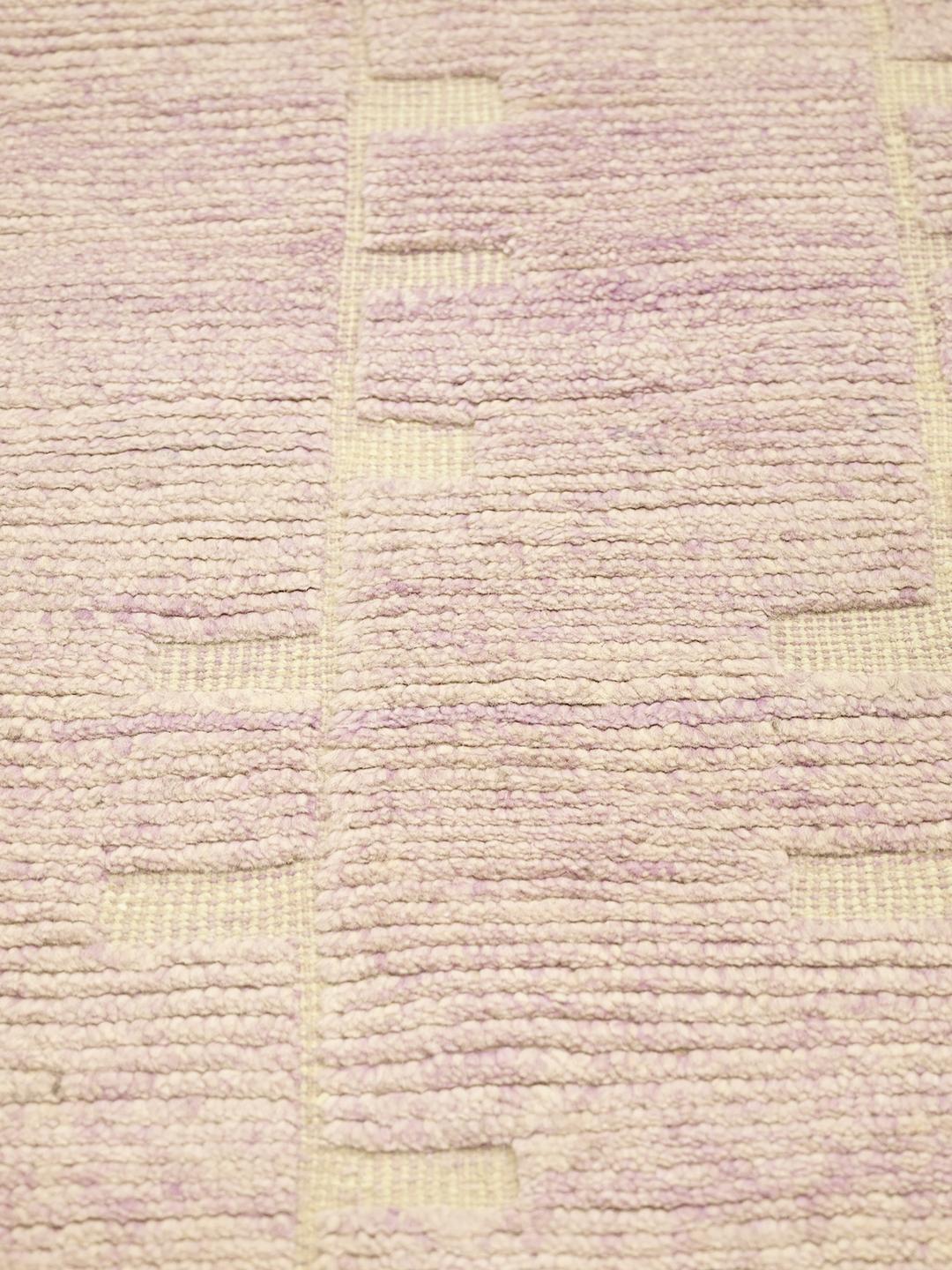 Handgeknoopte Berber Colourful wollen loper in lichtpaars en beige uit Afghanistan