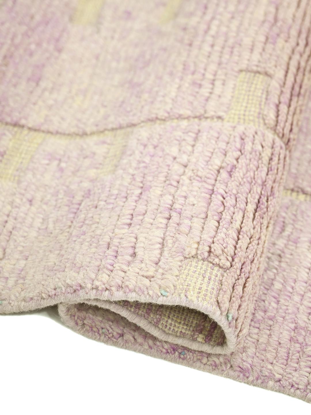 Handgeknoopte Berber Colourful wollen loper in lichtpaars en beige uit Afghanistan
