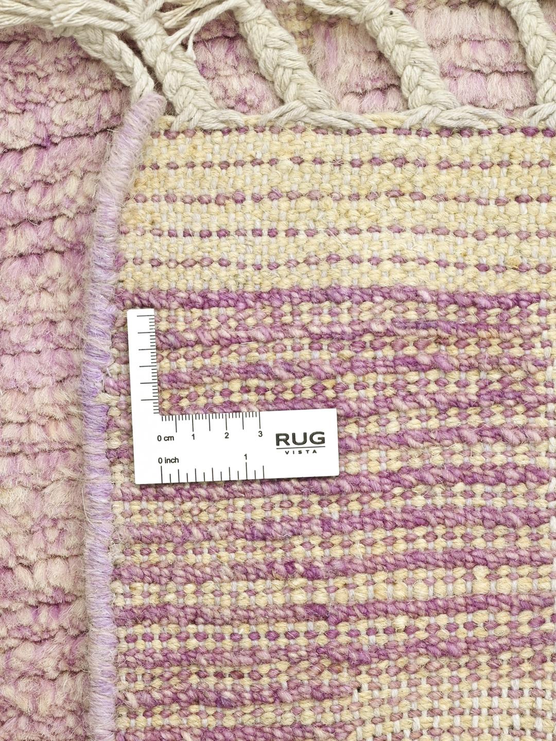 Handgeknoopte Berber Colourful wollen loper in lichtpaars en beige uit Afghanistan