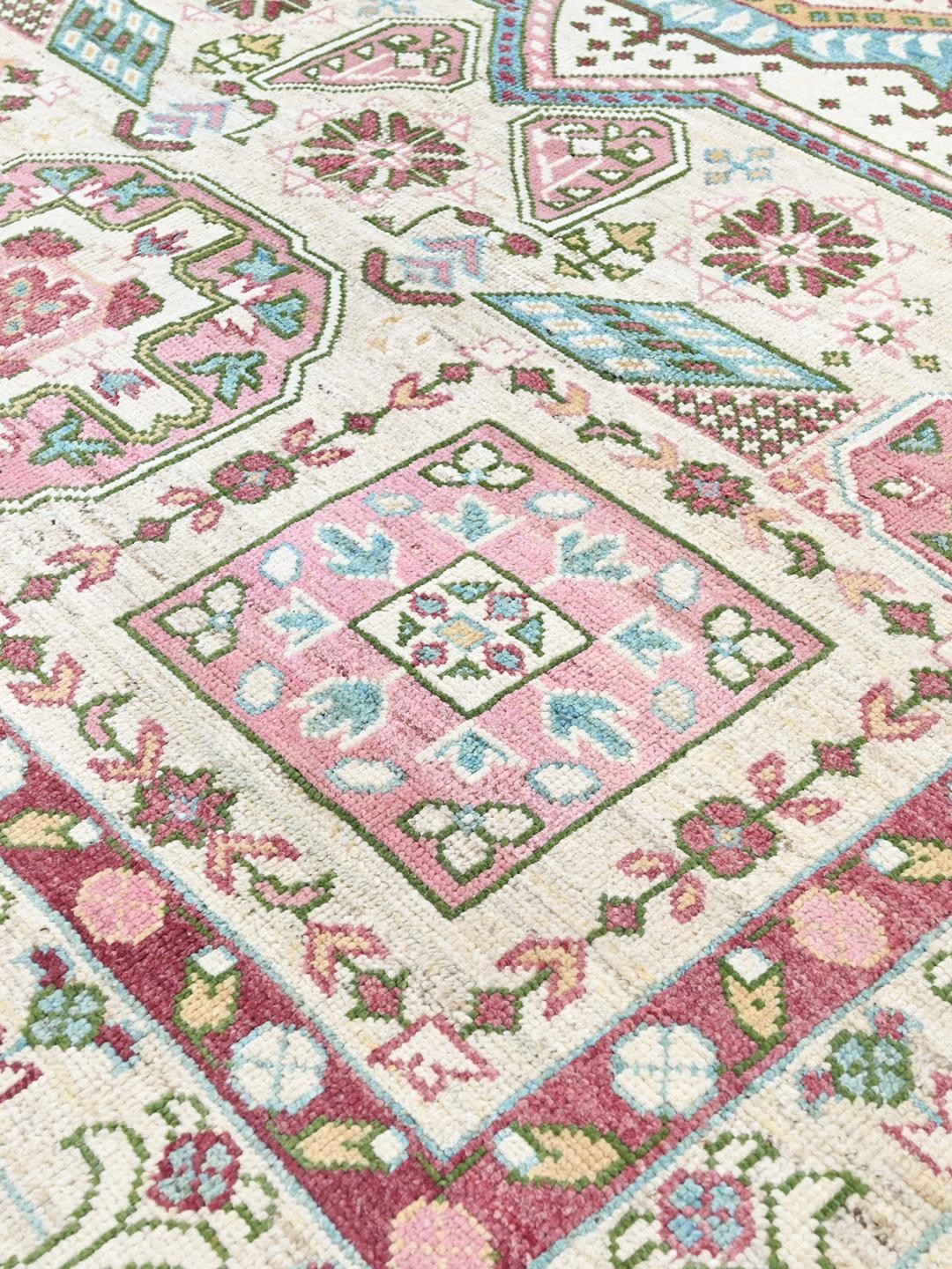 Handgeknoopt Mamluk-tapijt uit Afghanistan in beige en meerkleurig