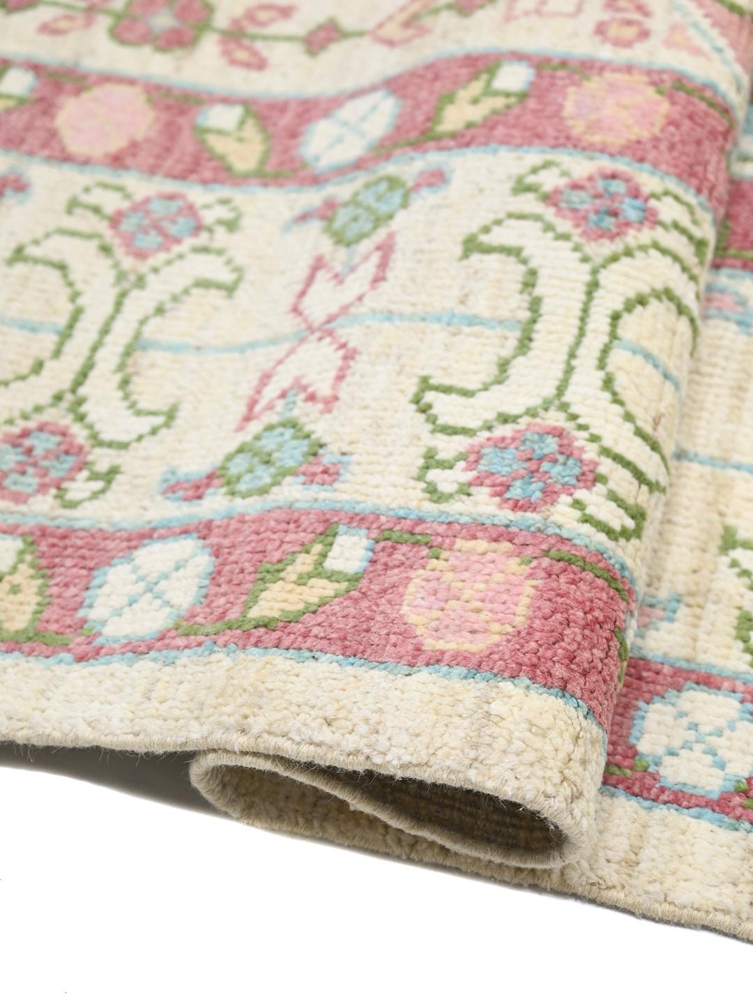 Handgeknoopt Mamluk-tapijt uit Afghanistan in beige en meerkleurig