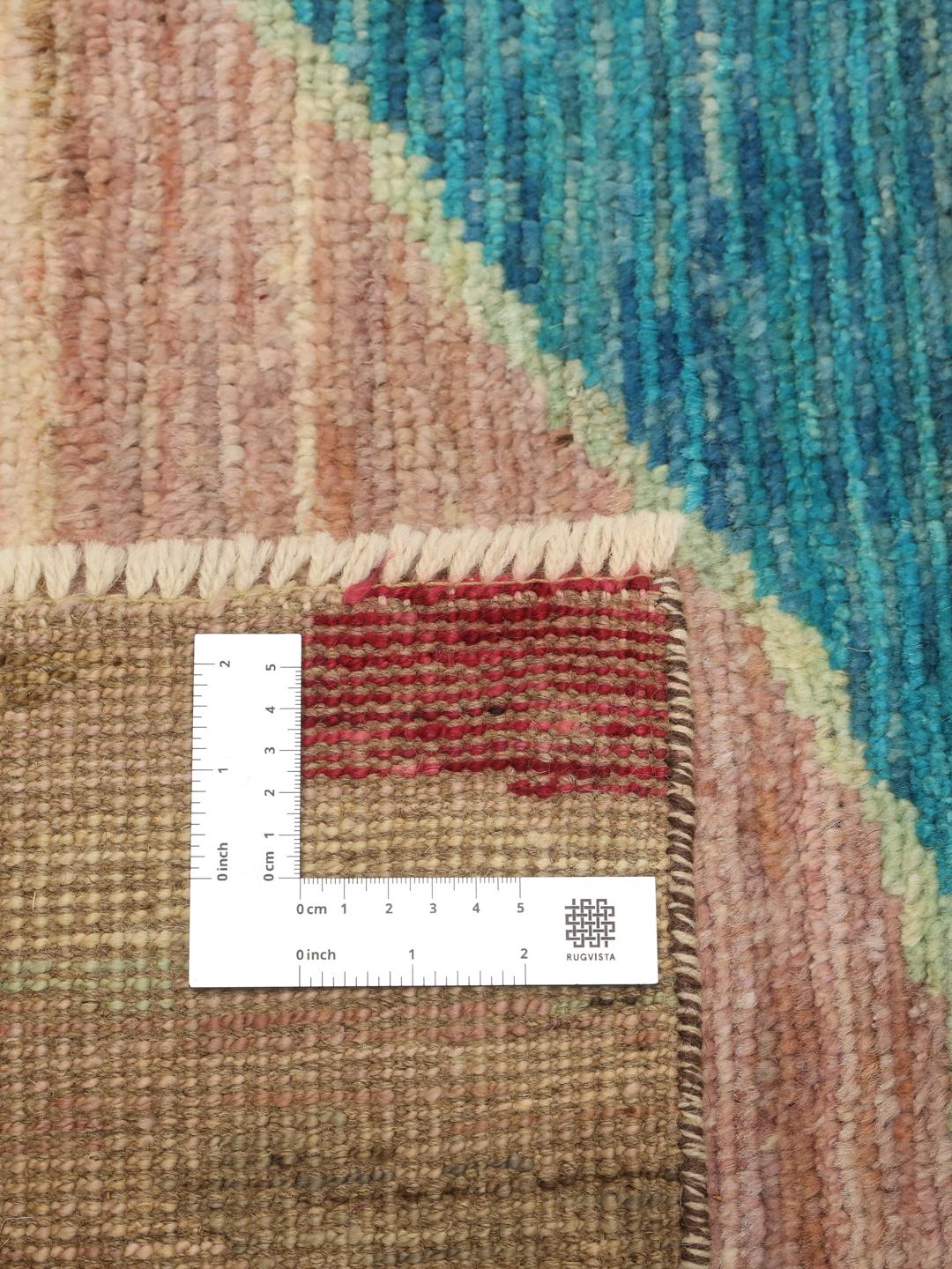 Handgeknoopte Afghaanse loper in levendige multicolor tinten
