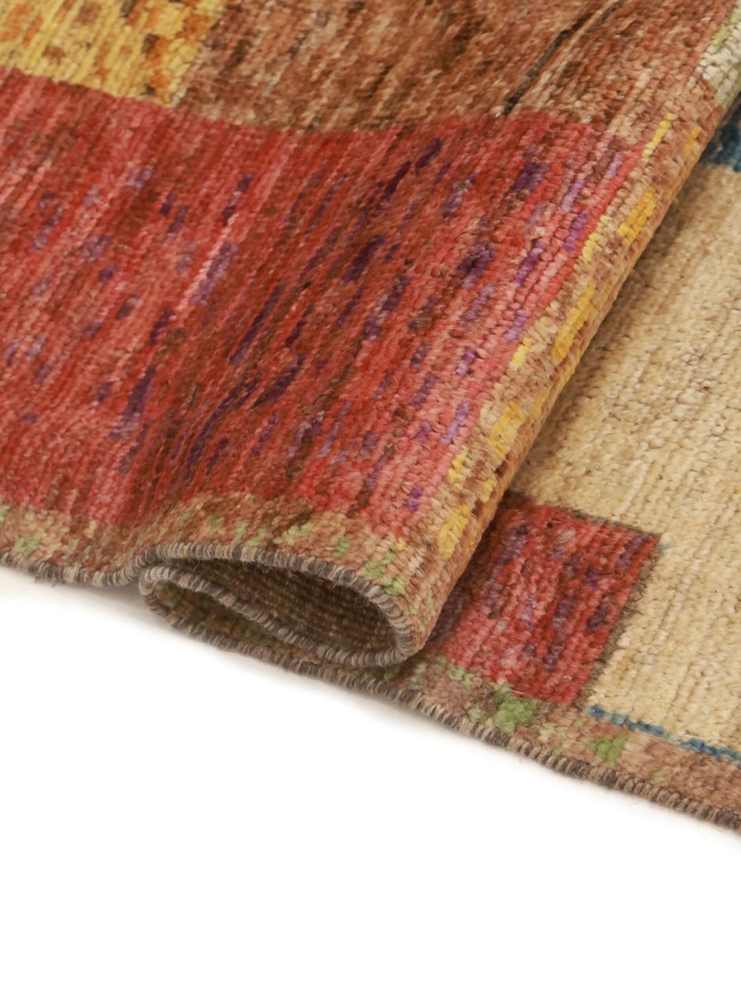 A large, one-of-a-kind multicolour Berber rug from Afghanistan with an abstract geometric pattern.