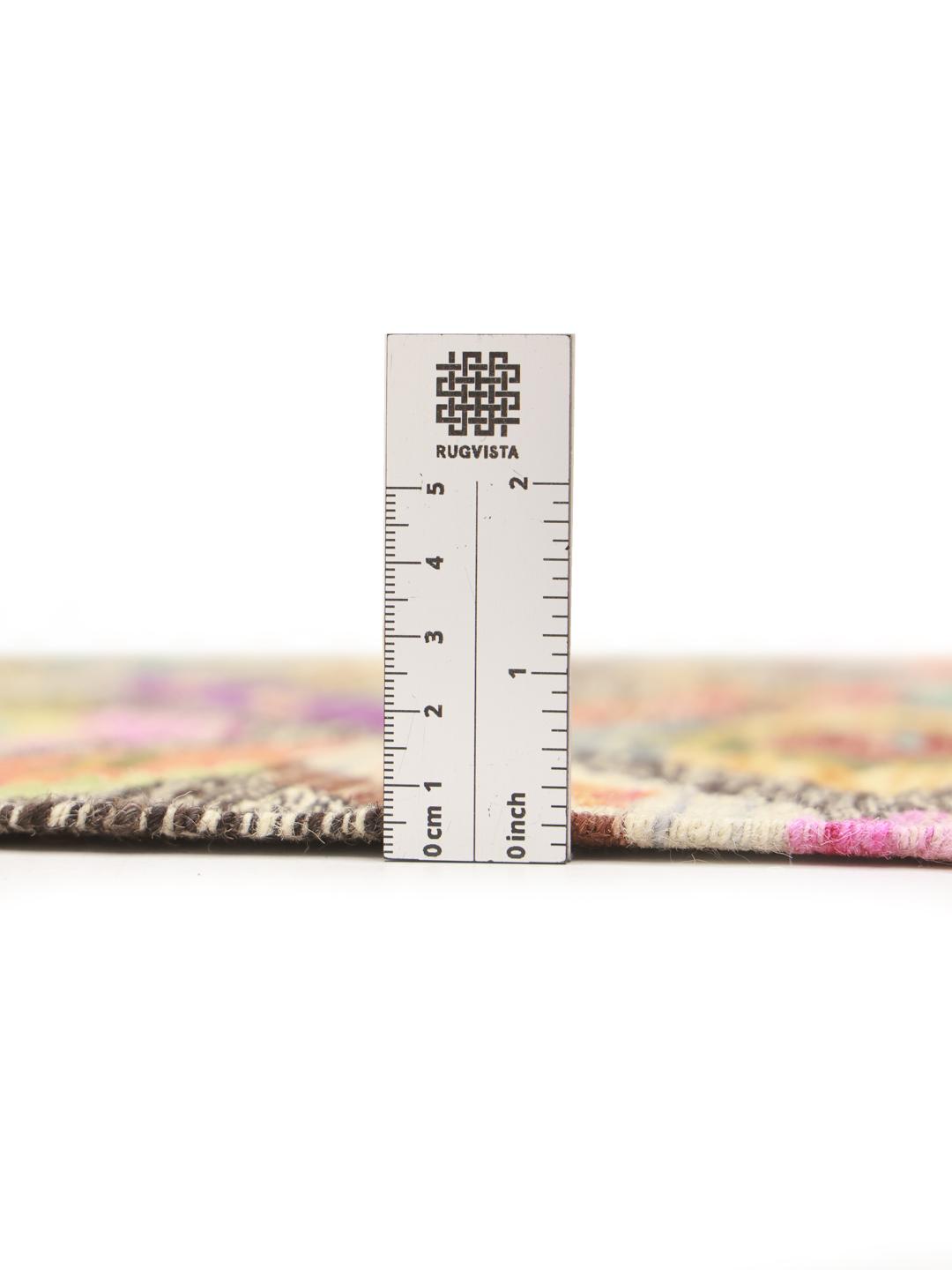 Tapis Kelim afghan tissé à la main avec un motif géométrique multicolore vibrant