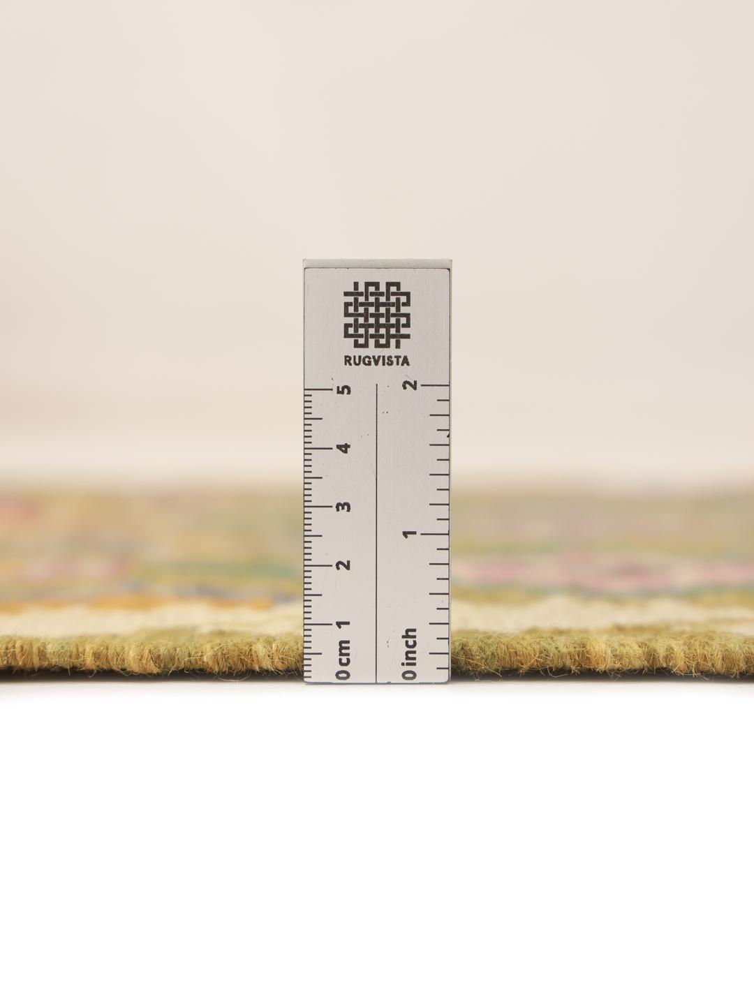 Hand-woven runner with a vibrant multicolor geometric diamond pattern