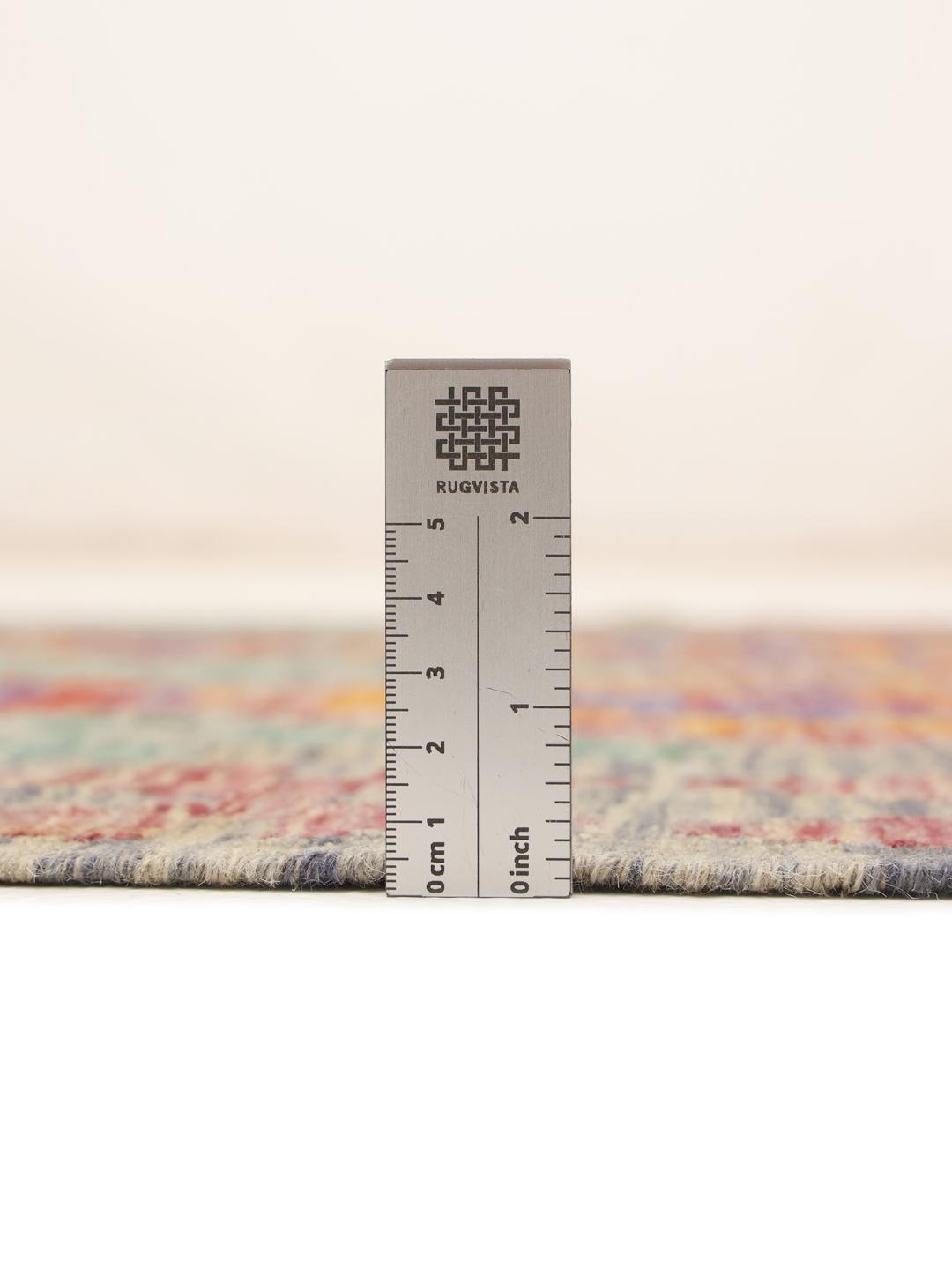 Hand-woven multicolor Afghan runner rug