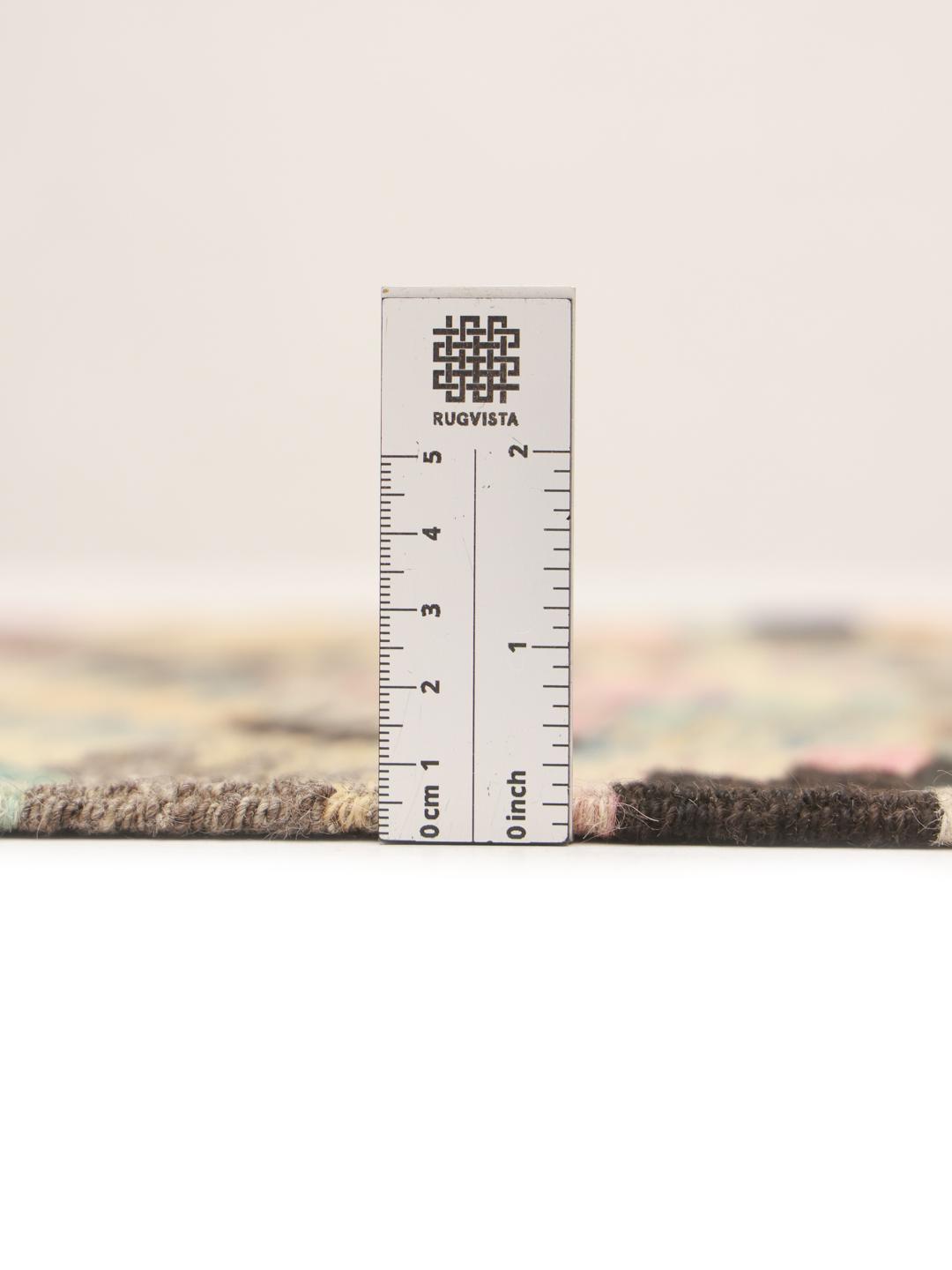 Hand-woven Afghan runner rug with a multicolor geometric pattern