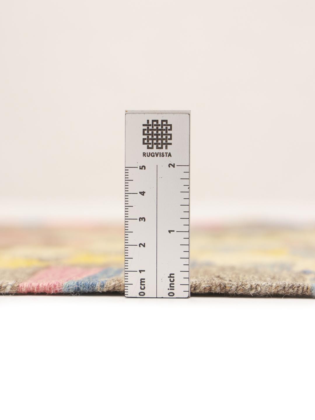 Hand-woven multicolour Afghan Kilim runner with a geometric diamond pattern