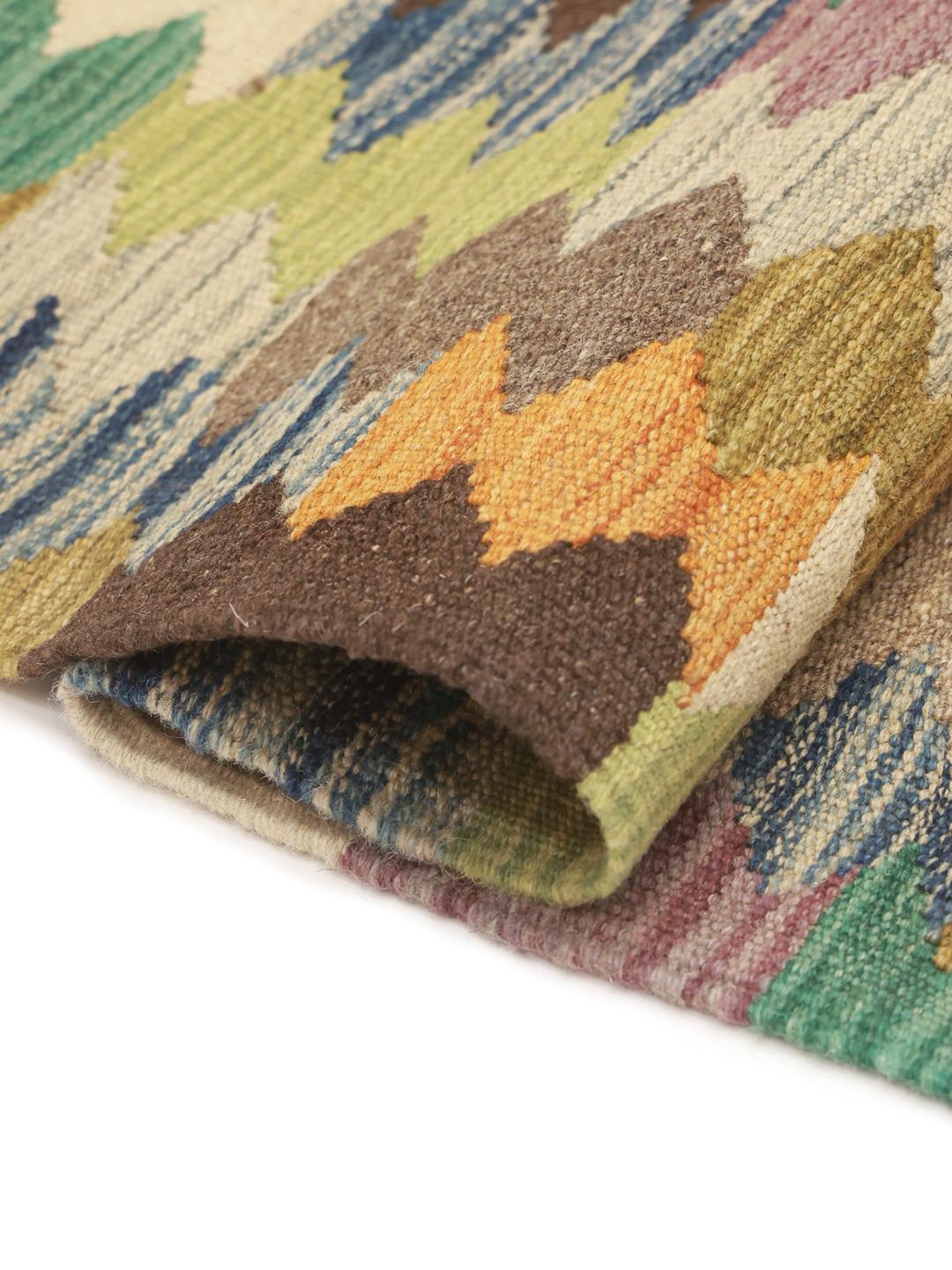 Handgemaakte loper uit Afghanistan in multicolor
