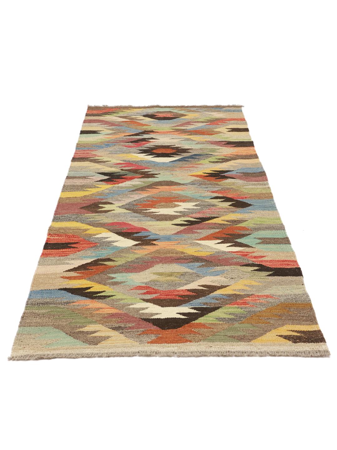 Handmade Afghan runner rug in multicolor