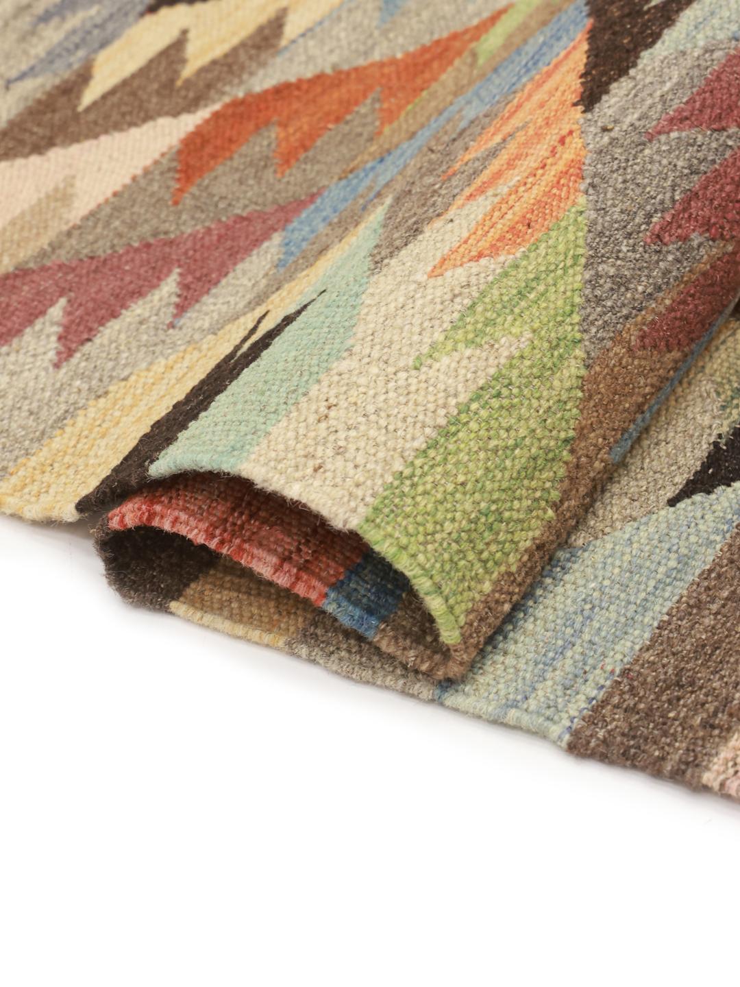 Handmade Afghan runner rug in multicolor