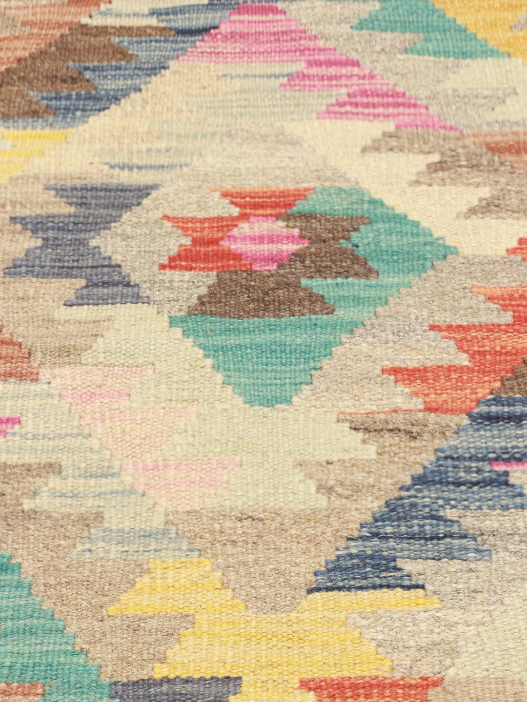 Handmade runner rug from Afghanistan in multicolor