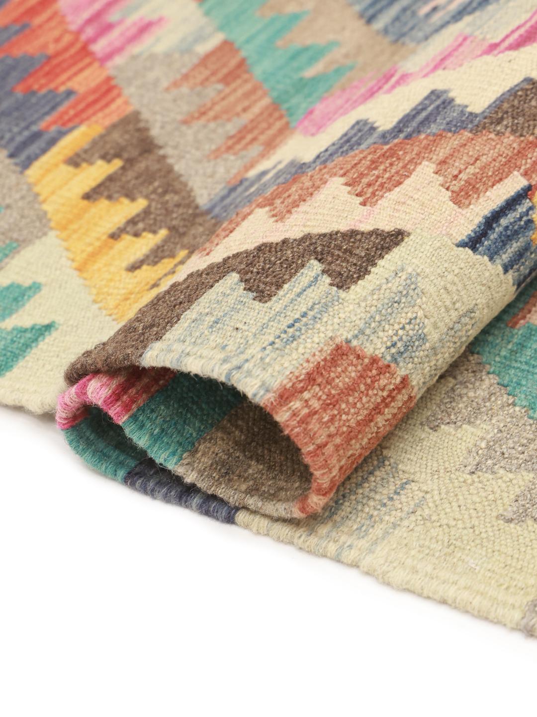 Handmade runner rug from Afghanistan in multicolor