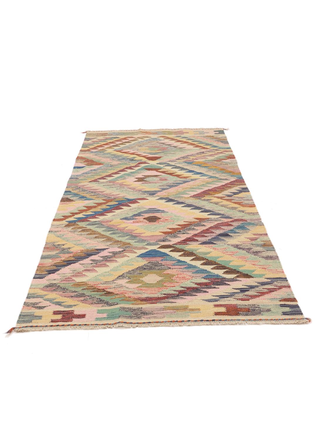 Handgeweven Afghaanse loper in multicolor