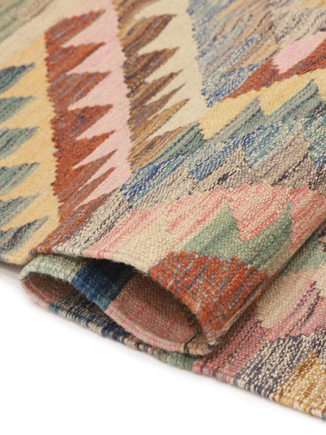 Handgeweven Afghaanse loper in multicolor