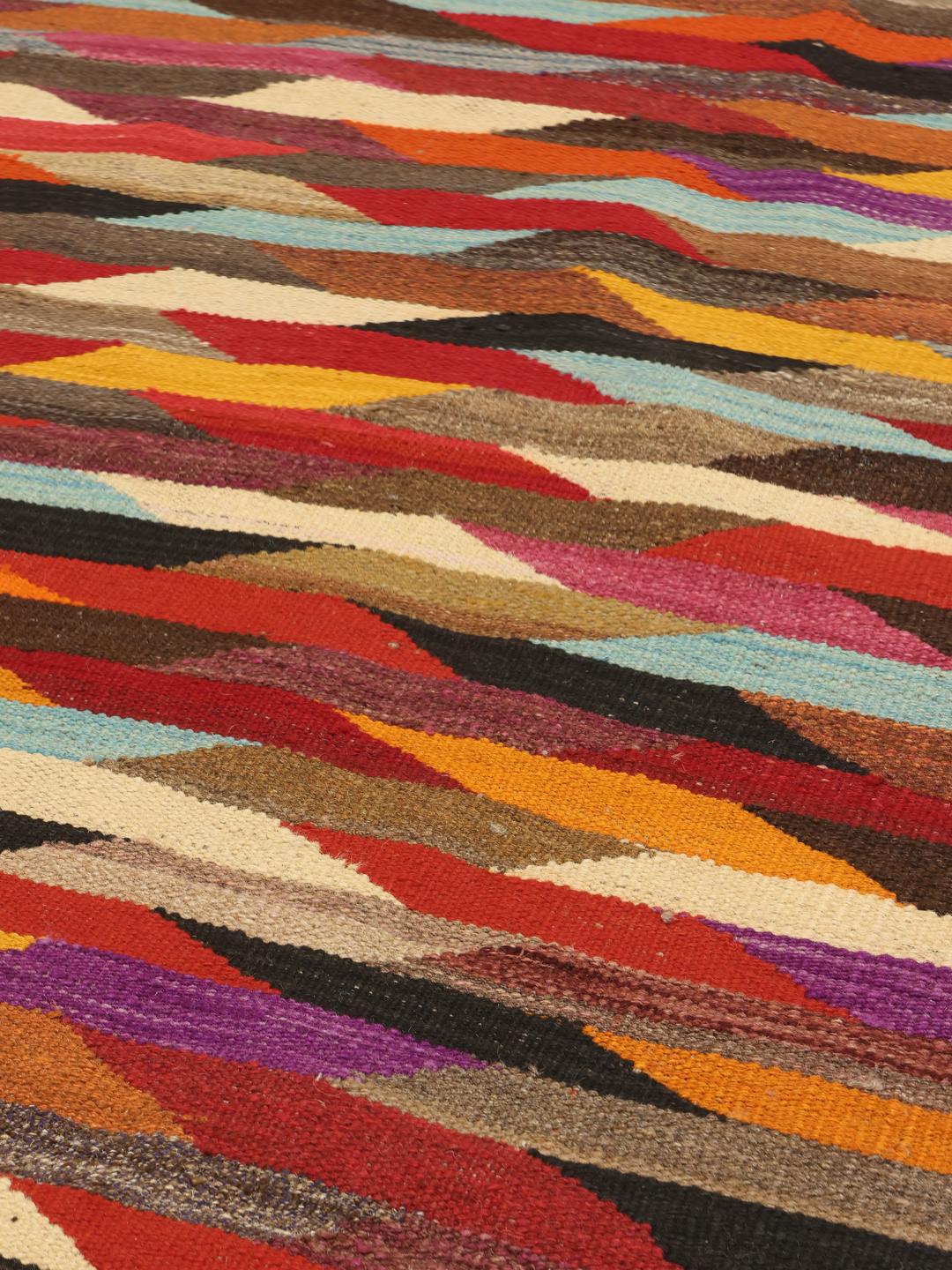 Handmade Afghan Kelim Ariana runner rug in multicolor