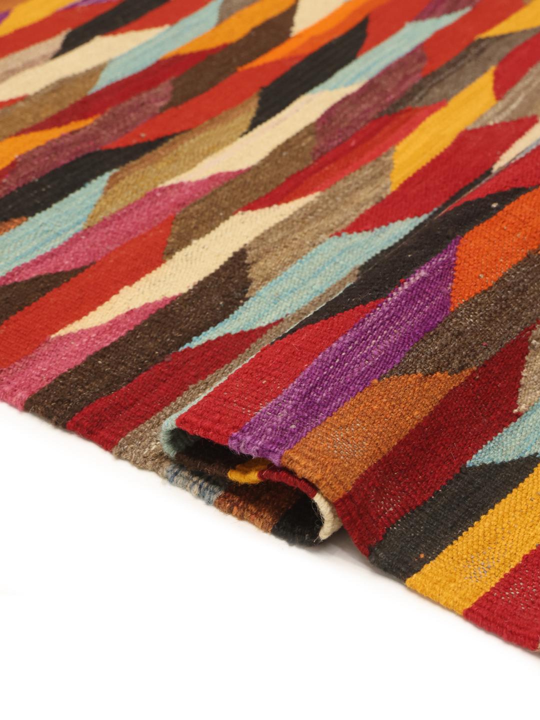 Handmade Afghan Kelim Ariana runner rug in multicolor